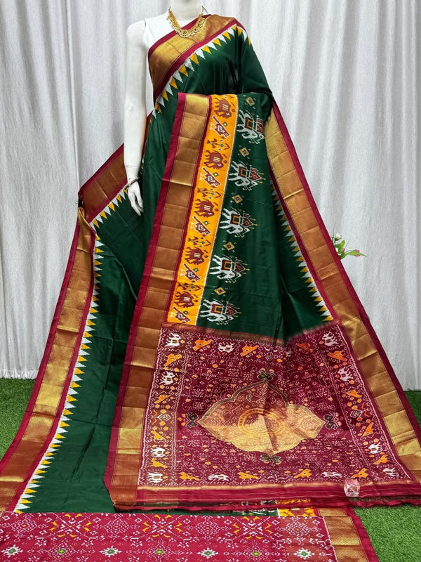 Pochampally Contemporary Dola Silk Saree | With Blouse Piece