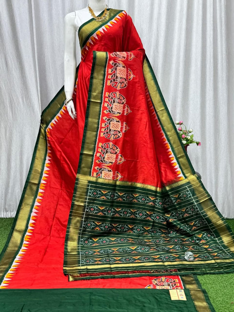Pochampally Classic Dola Silk Saree | With Blouse Piece