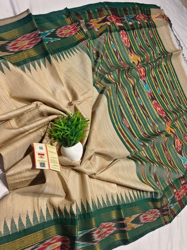 Dola Silk Pochampally Elegant Printed Saree | With Blouse Piece