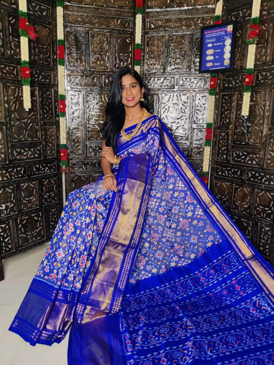 Pochampalli Ikkat Handloom Silk Saree