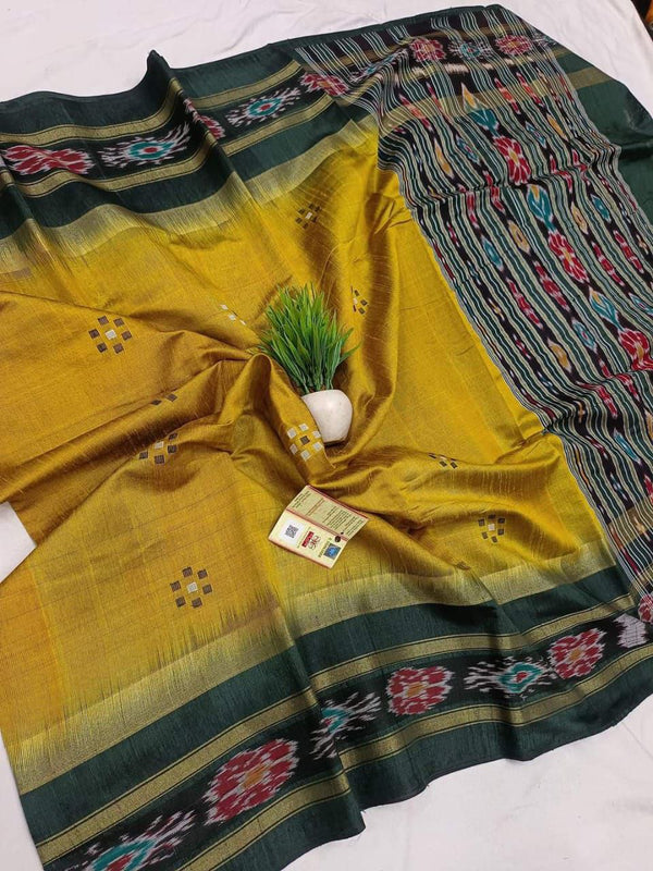 Cotton Silk Saree with Temple Border