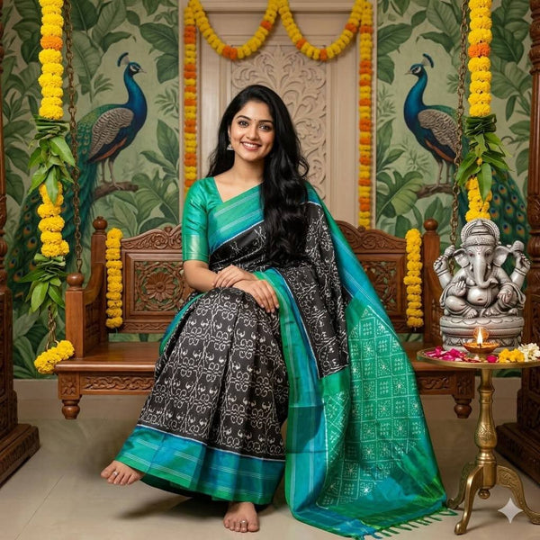 Pochampalli Ikkat Dolla Silk Saree