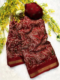 Ajrakh Print Artisan Saree