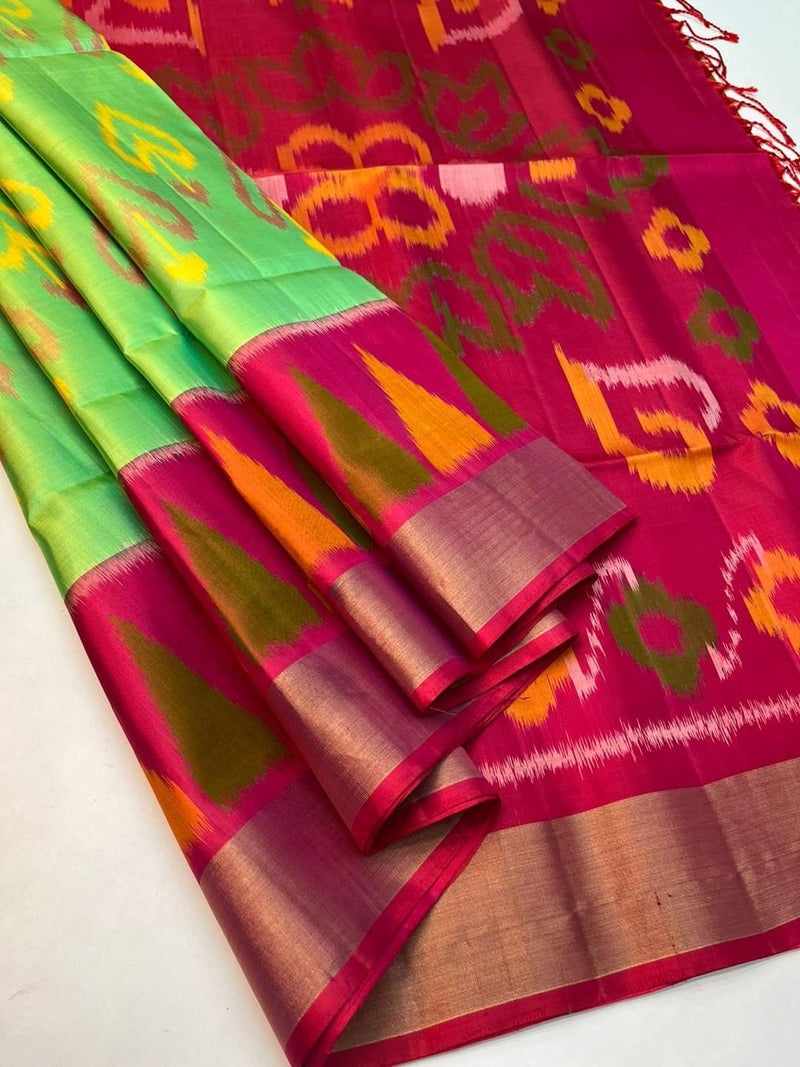 Pochampalli Ikkat Dolla Silk Saree