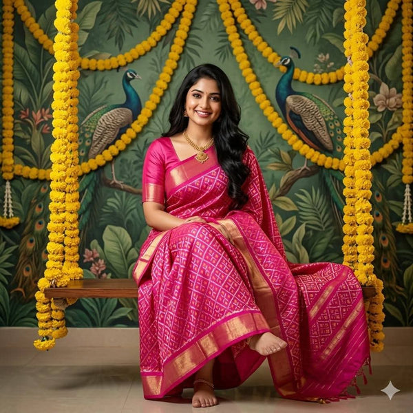 Pochampalli Weave Dolla Silk Saree