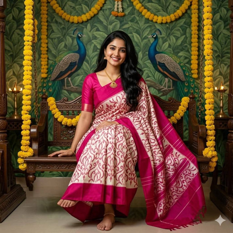 Pochampalli Ikkat Dolla Silk Saree