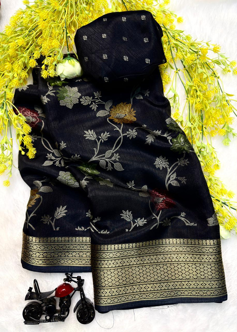 Ajrakh Block Print Saree