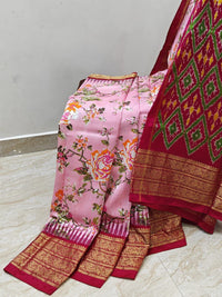 Peacock Weave Print Ethnic Saree