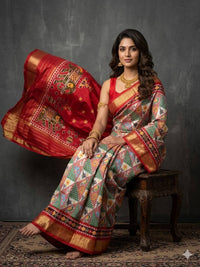 Kalamkari Print Dolla Silk Saree
