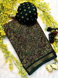Ajrakh Geometric Print Saree