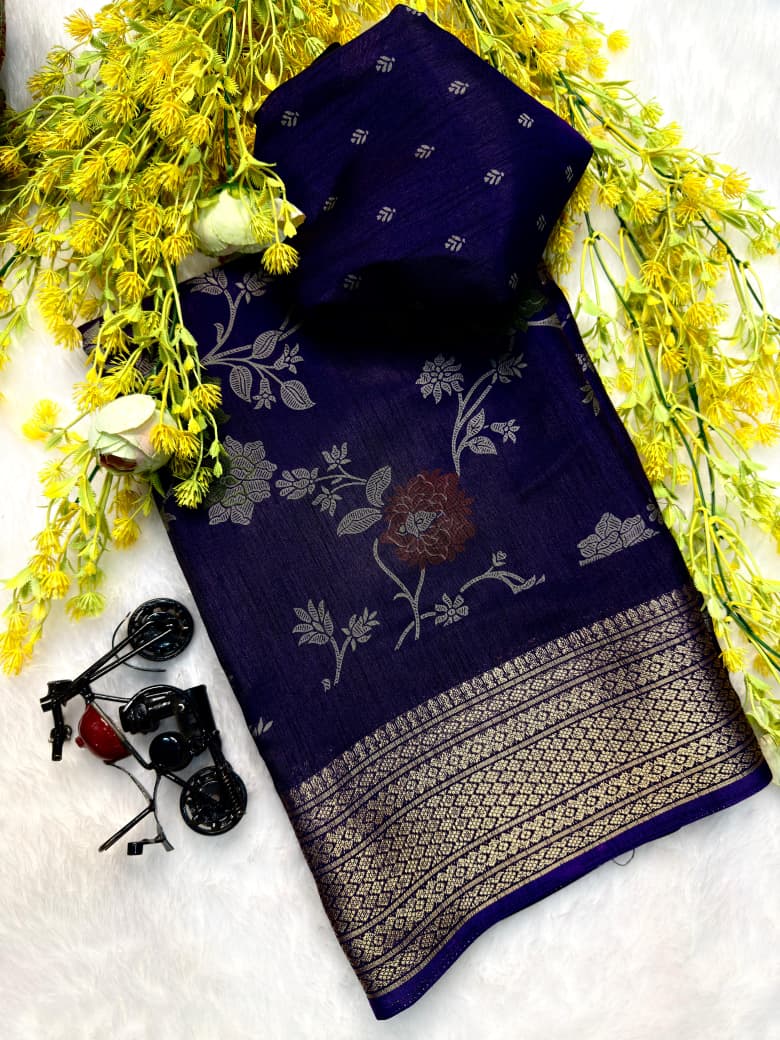 Ajrakh Block Print Saree