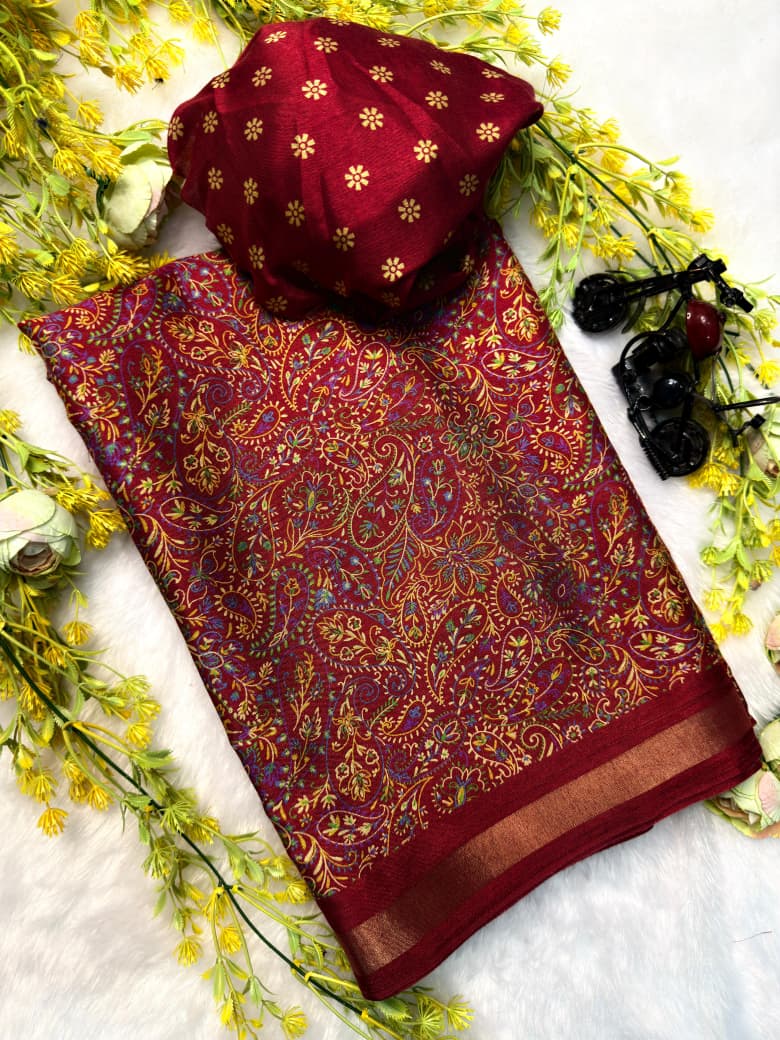 Ajrakh Print Artisan Saree