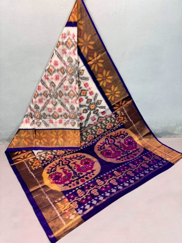 Twill Weave Ikkat Dolla Silk Saree