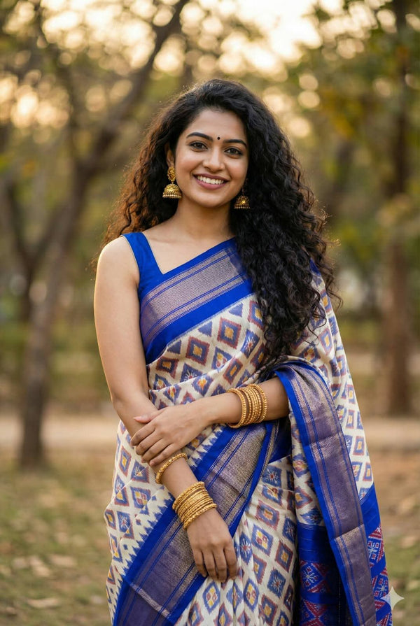 Pochampalli Weave Dolla Silk Saree