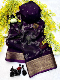 Ajrakh Geometric Print Saree