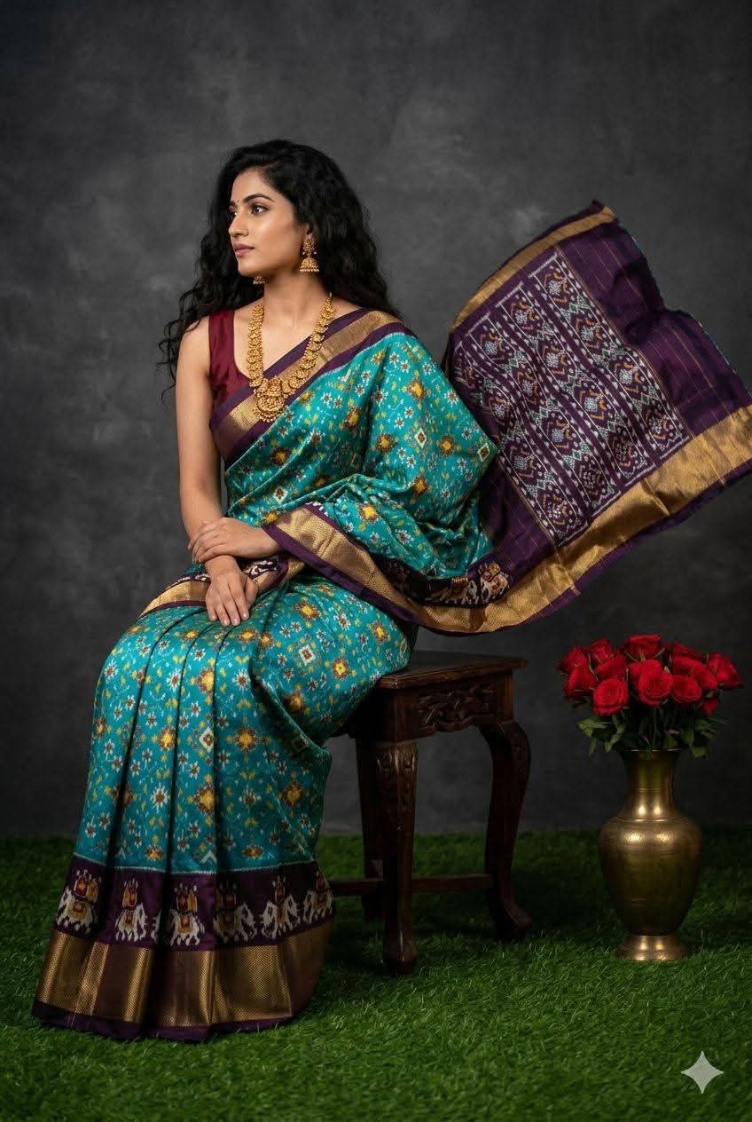 Pochampalli Weave Dolla Silk Saree