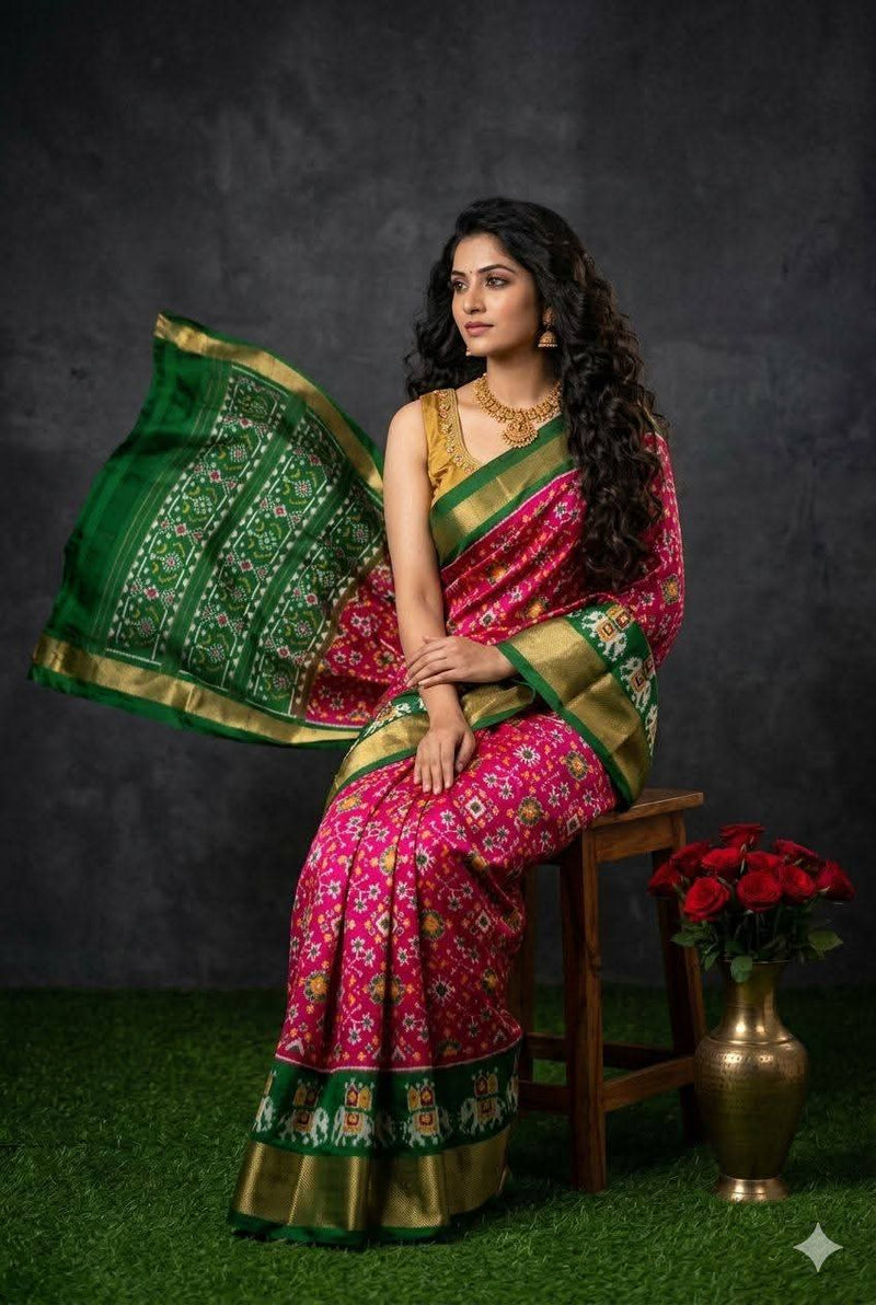 Pochampalli Ikkat Dolla Silk Saree