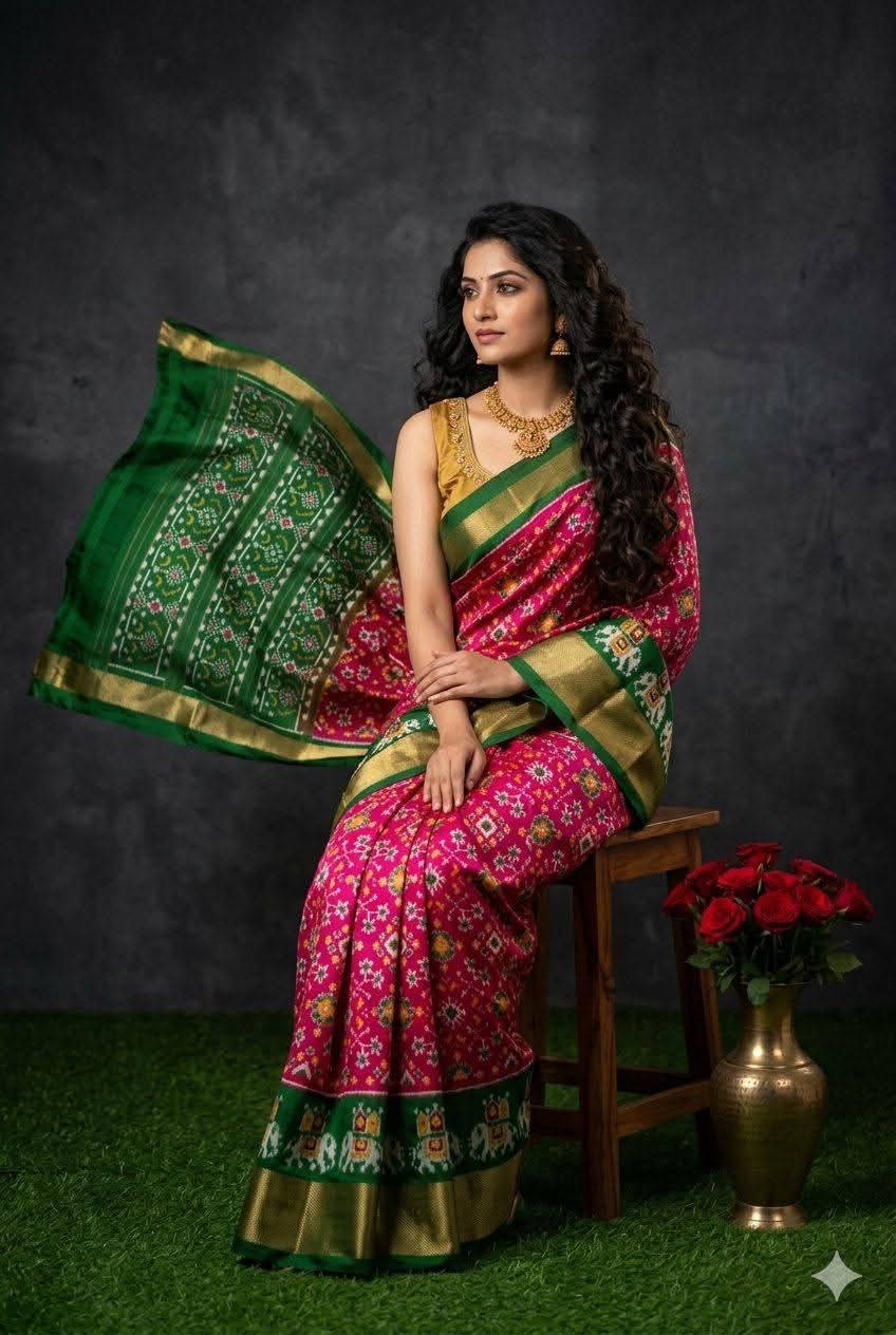 Pochampalli Ikkat Dolla Silk Saree