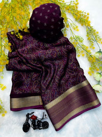 Ajrakh Resist Print Saree