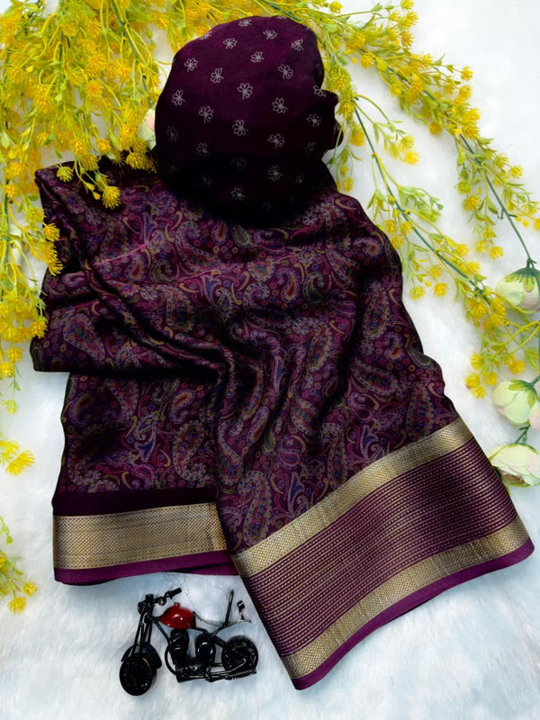 Ajrakh Resist Print Saree
