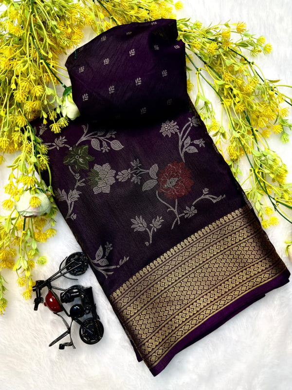 Ajrakh Geometric Print Saree