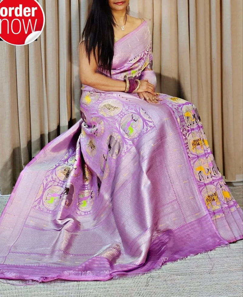 Pochampalli Ikkat Dolla Silk Saree