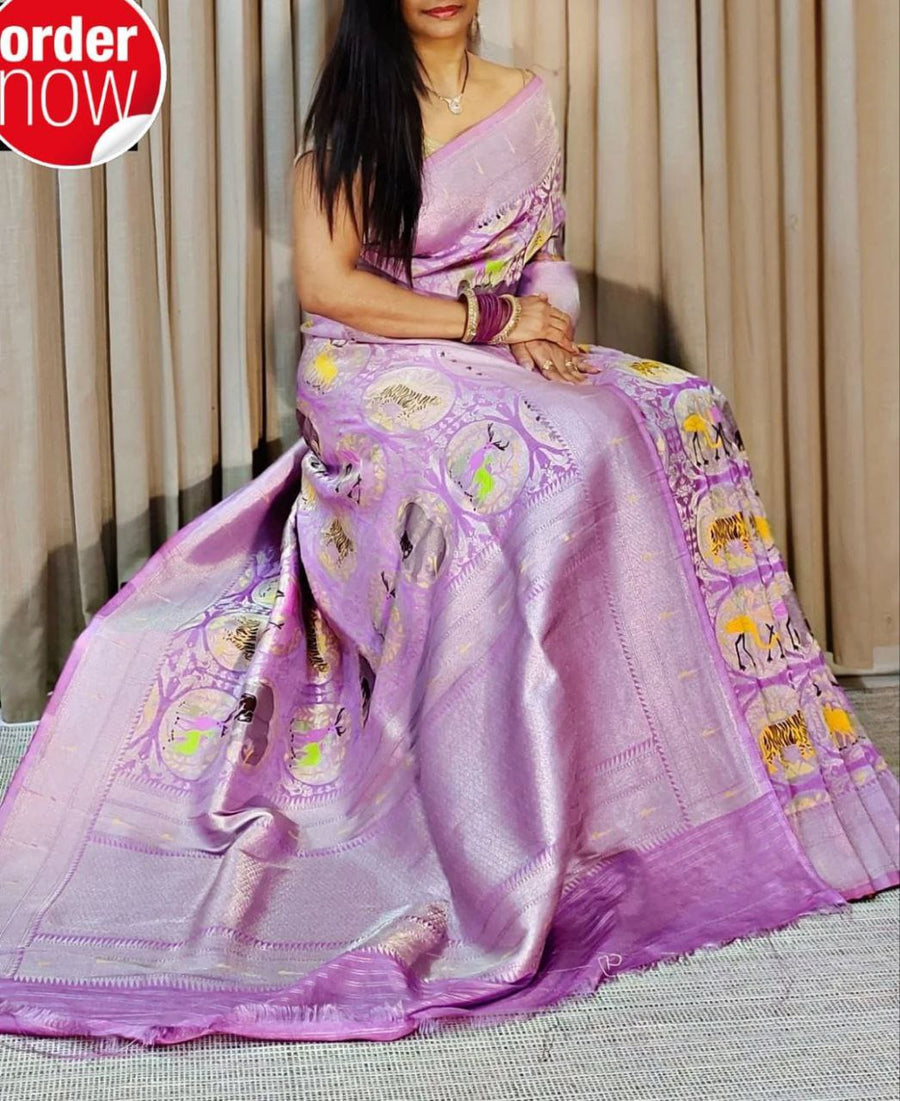 Pochampalli Ikkat Dolla Silk Saree