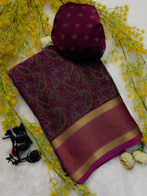 Ajrakh Block Print Saree