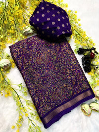 Ajrakh Resist Print Saree
