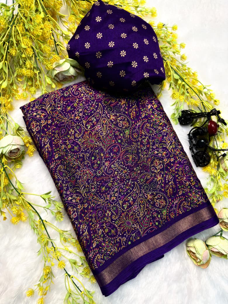 Ajrakh Resist Print Saree