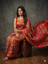 Kalamkari Print Dolla Silk Saree