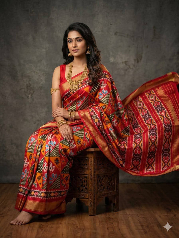 Kalamkari Print Dolla Silk Saree