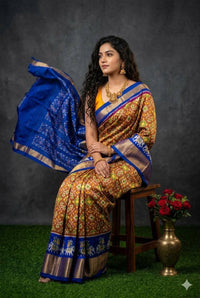 Pochampalli Ikkat Dolla Silk Saree