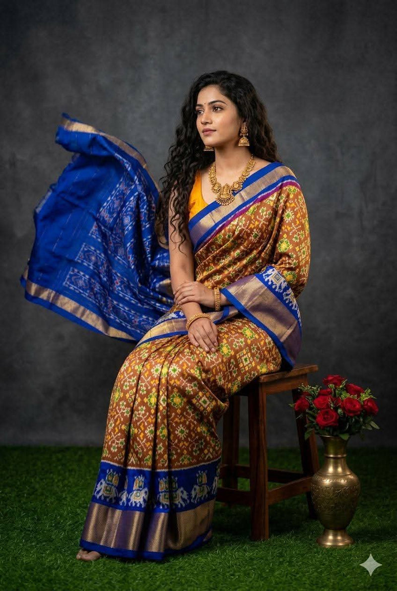 Pochampalli Ikkat Dolla Silk Saree