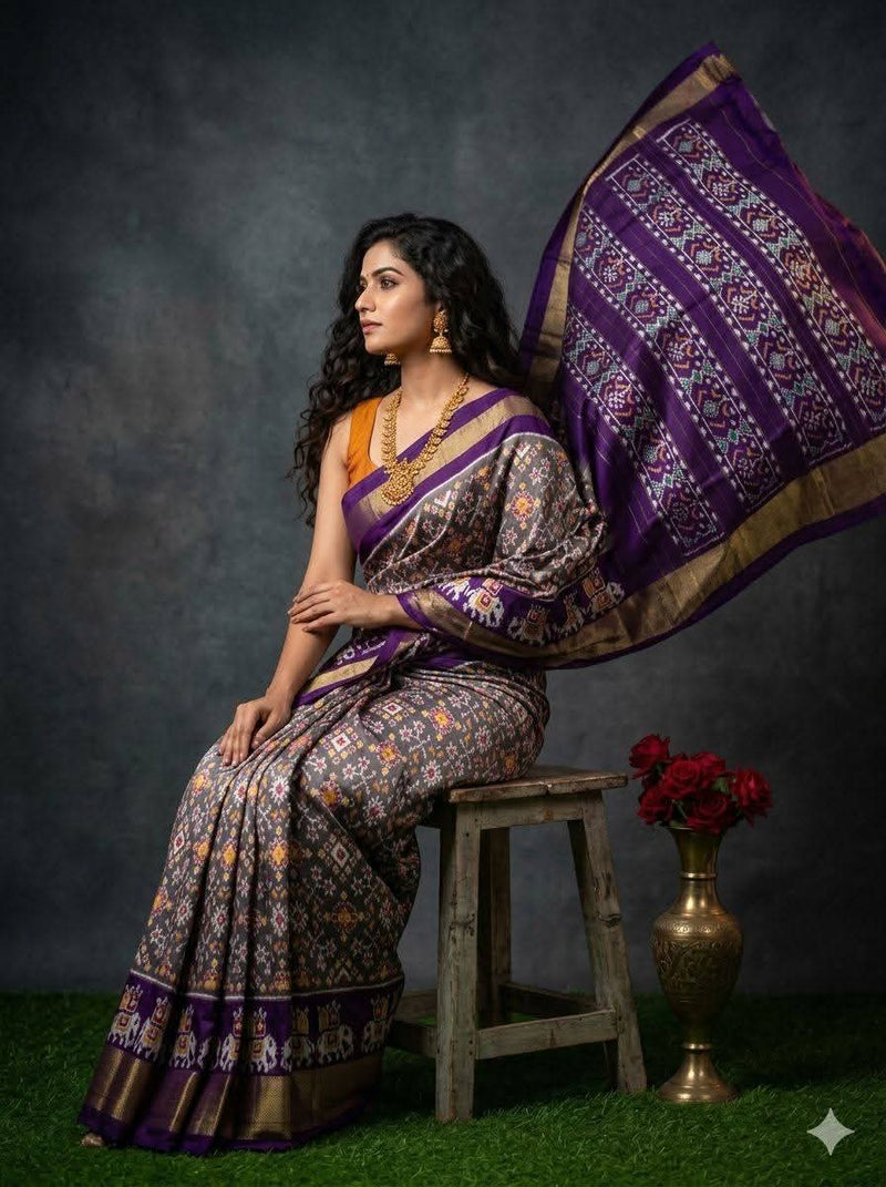 Pochampalli Weave Dolla Silk Saree