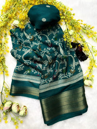 Ajrakh Block Print Saree