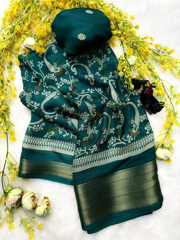 Ajrakh Block Print Saree