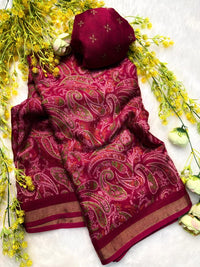 Ajrakh Print Artisan Saree