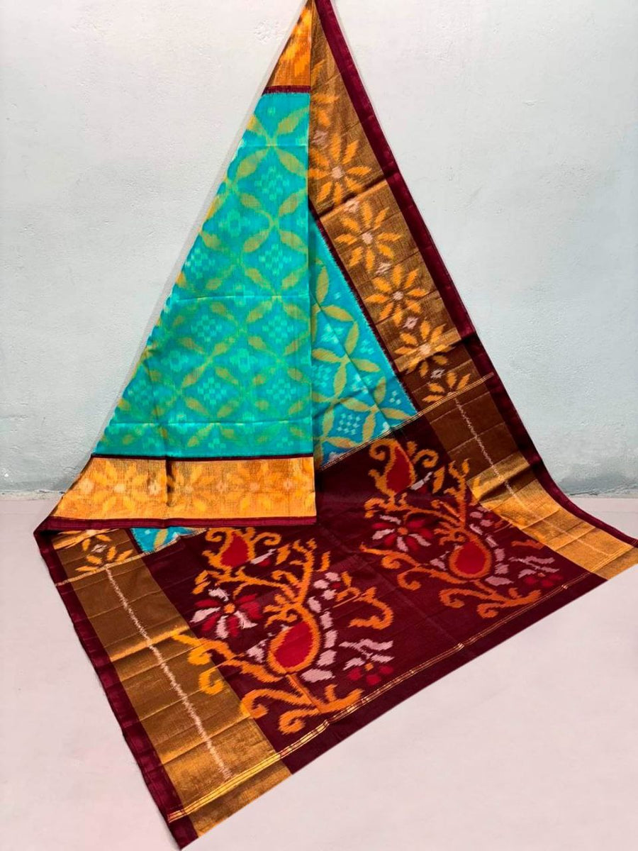 Twill Ikkat Dolla Silk Saree