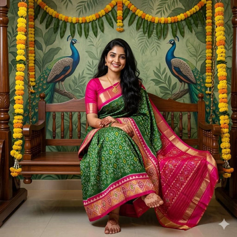 Pochampalli Ikkat Dolla Silk Saree