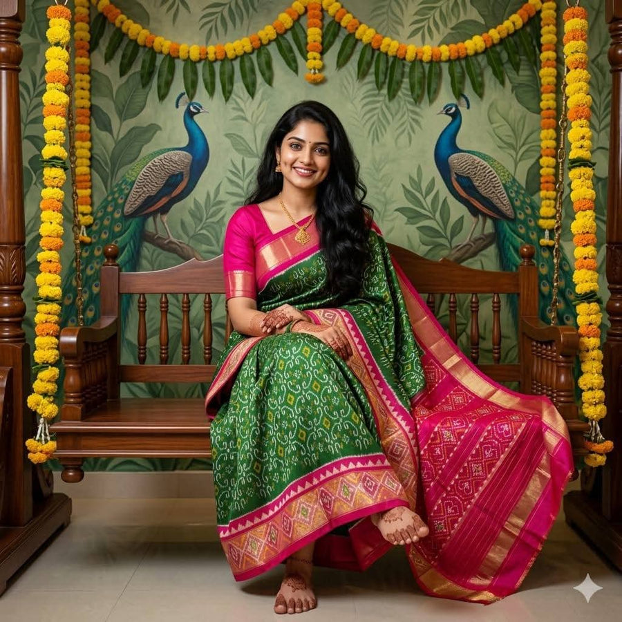 Pochampalli Ikkat Dolla Silk Saree