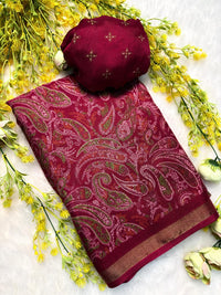 Ajrakh Block Print Saree