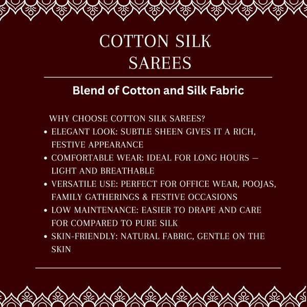 Cotton Silk Saree with Temple Border - alternate view