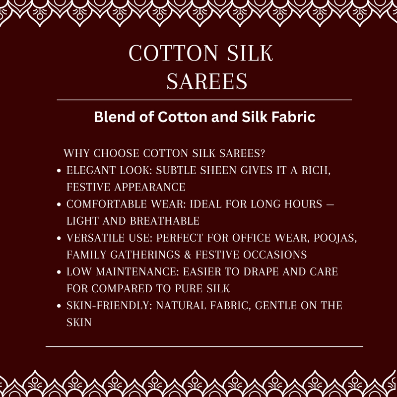 Cotton Silk Saree with Temple Border - alternate view