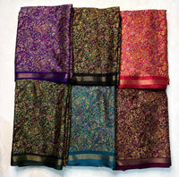 Ajrakh Geometric Print Saree - alternate view