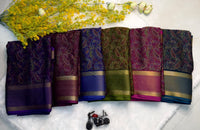 Ajrakh Resist Print Saree - alternate view