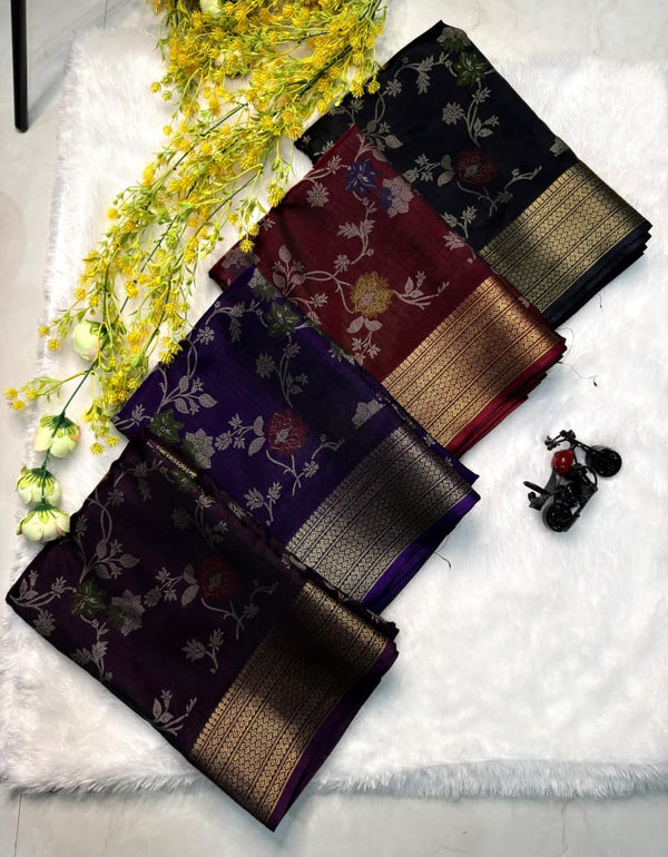 Ajrakh Geometric Print Saree - alternate view